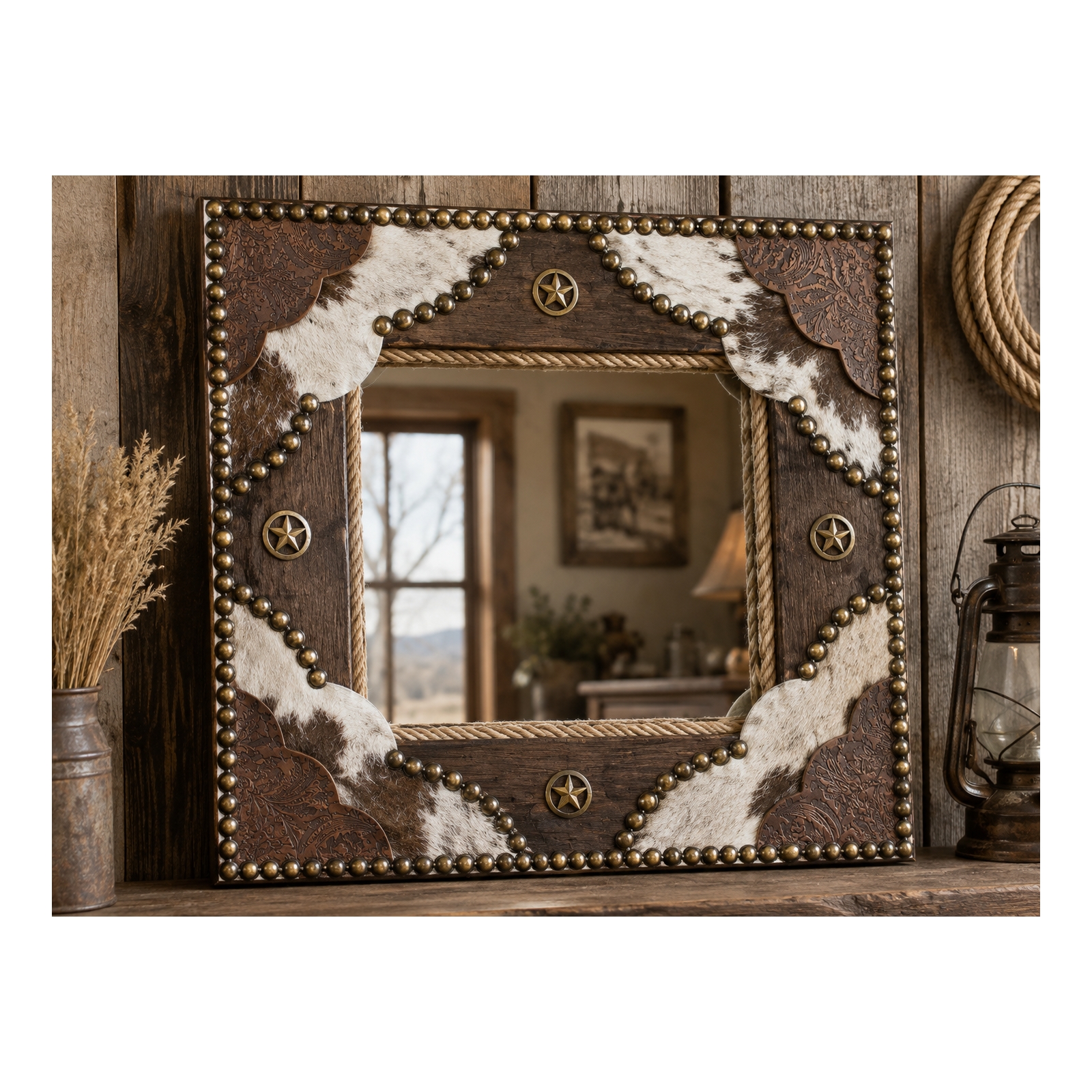 Mirror Or Frame With Rope Accents